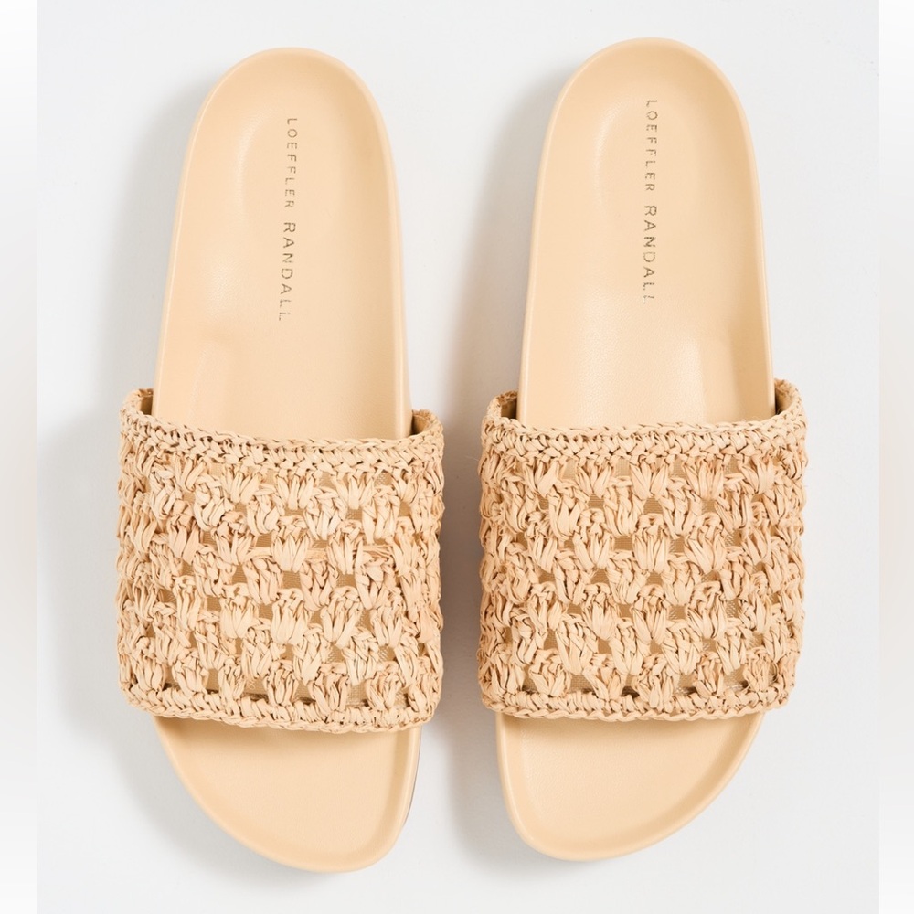 Loeffler Randal Raffia Slide Sandal